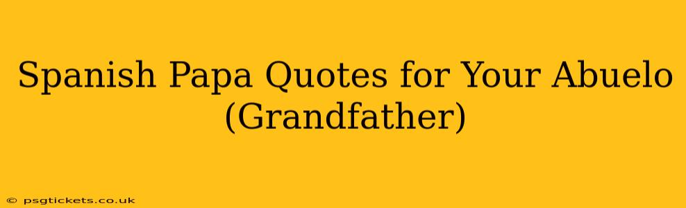 Spanish Papa Quotes for Your Abuelo (Grandfather)