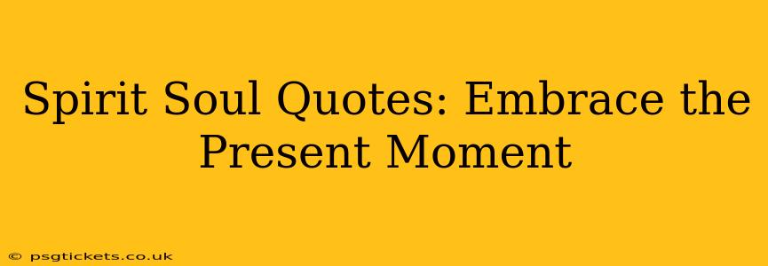 Spirit Soul Quotes: Embrace the Present Moment