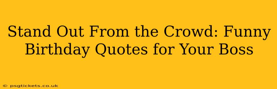 Stand Out From the Crowd: Funny Birthday Quotes for Your Boss