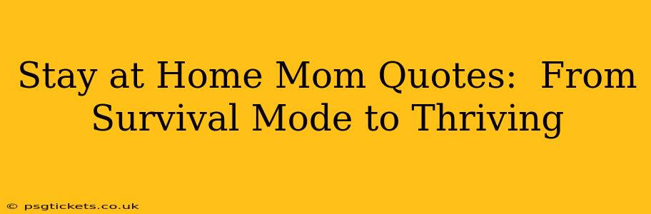 Stay at Home Mom Quotes:  From Survival Mode to Thriving