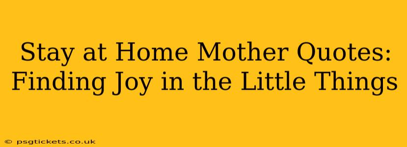 Stay at Home Mother Quotes:  Finding Joy in the Little Things