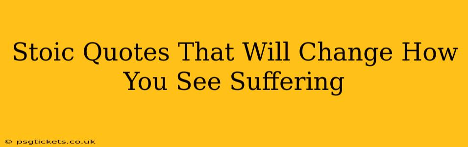 Stoic Quotes That Will Change How You See Suffering