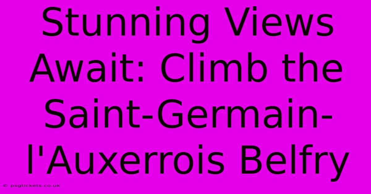 Stunning Views Await: Climb The Saint-Germain-l'Auxerrois Belfry