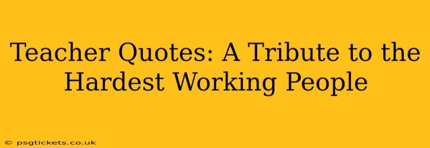 Teacher Quotes: A Tribute to the Hardest Working People