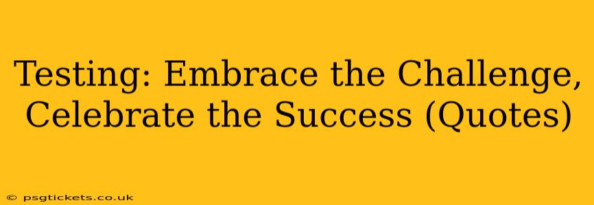 Testing: Embrace the Challenge, Celebrate the Success (Quotes)