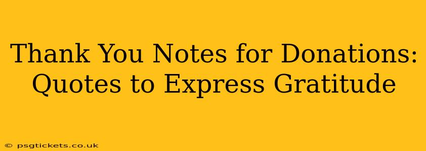 Thank You Notes for Donations:  Quotes to Express Gratitude