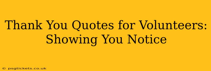 Thank You Quotes for Volunteers: Showing You Notice