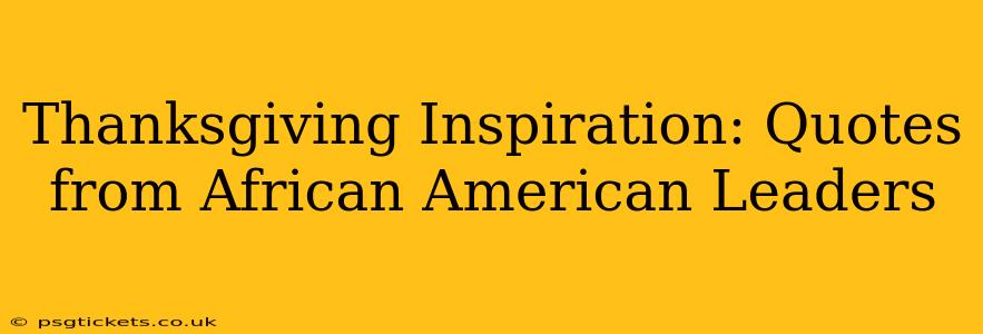 Thanksgiving Inspiration: Quotes from African American Leaders