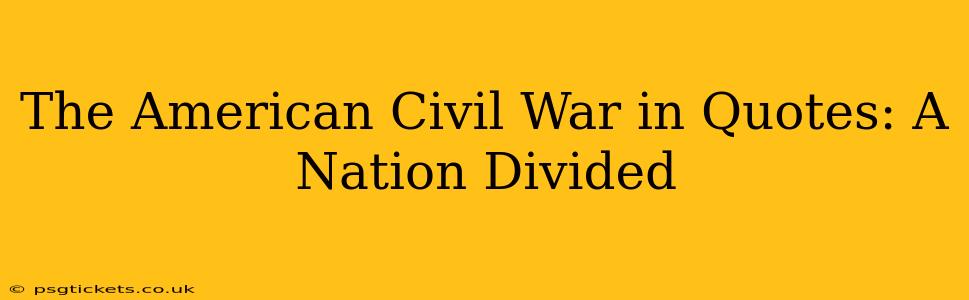 The American Civil War in Quotes: A Nation Divided