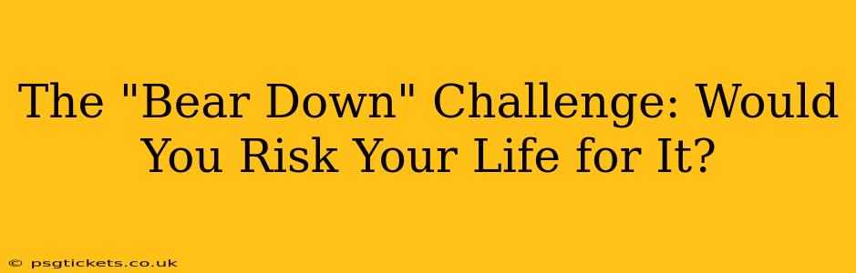 The "Bear Down" Challenge: Would You Risk Your Life for It?