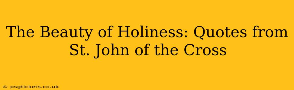 The Beauty of Holiness: Quotes from St. John of the Cross