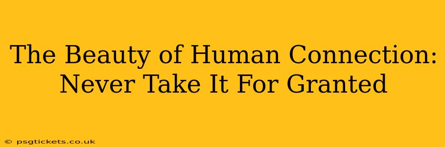 The Beauty of Human Connection: Never Take It For Granted