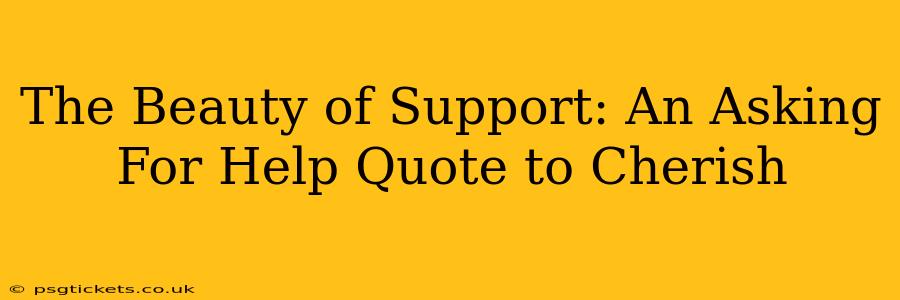 The Beauty of Support: An Asking For Help Quote to Cherish
