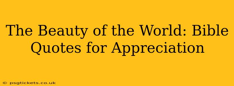 The Beauty of the World: Bible Quotes for Appreciation