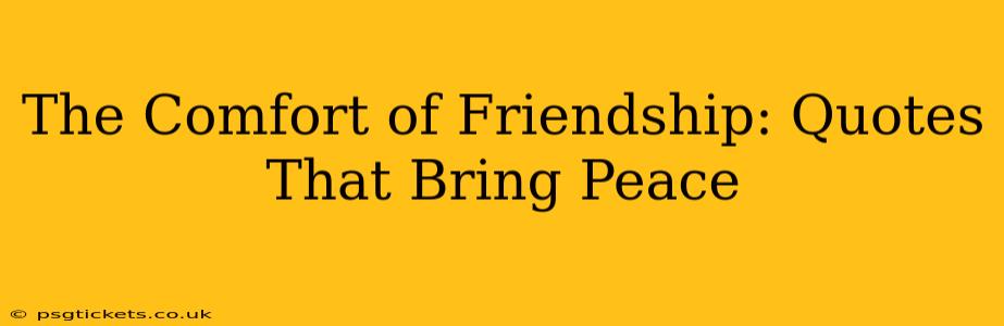 The Comfort of Friendship: Quotes That Bring Peace
