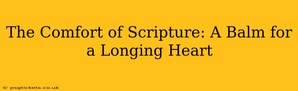 The Comfort of Scripture: A Balm for a Longing Heart