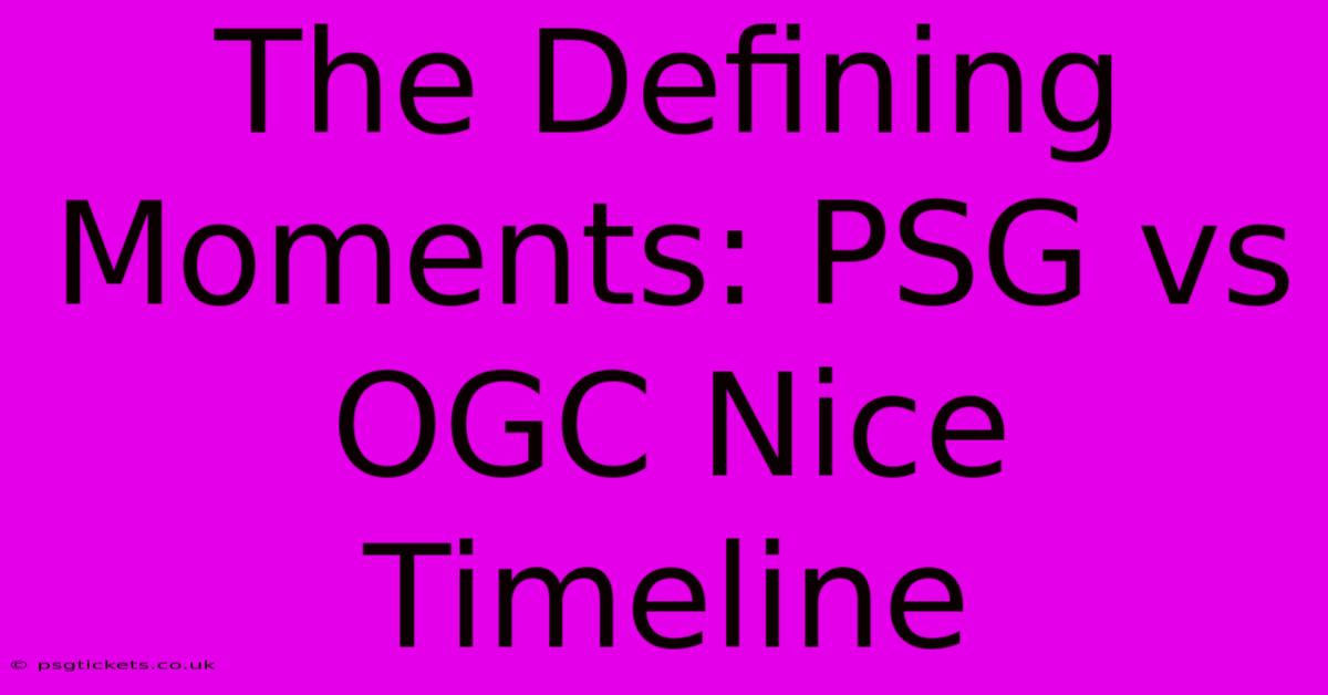 The Defining Moments: PSG Vs OGC Nice Timeline