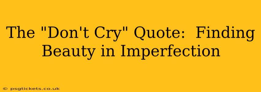 The "Don't Cry" Quote:  Finding Beauty in Imperfection