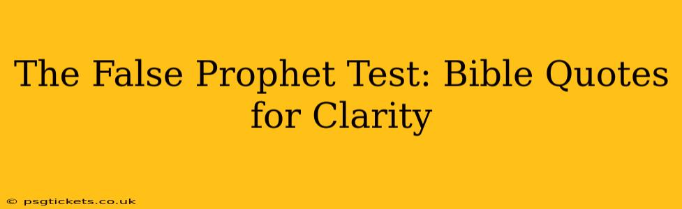 The False Prophet Test: Bible Quotes for Clarity