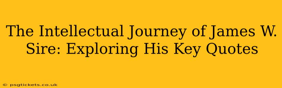 The Intellectual Journey of James W. Sire: Exploring His Key Quotes