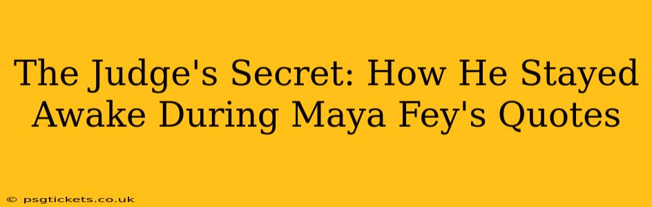 The Judge's Secret: How He Stayed Awake During Maya Fey's Quotes