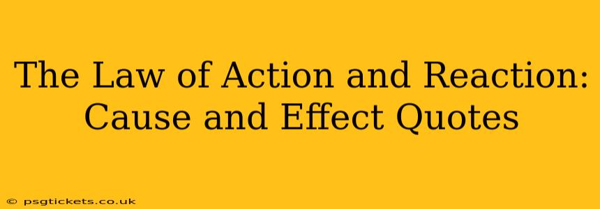 The Law of Action and Reaction: Cause and Effect Quotes