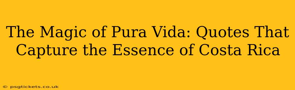 The Magic of Pura Vida: Quotes That Capture the Essence of Costa Rica