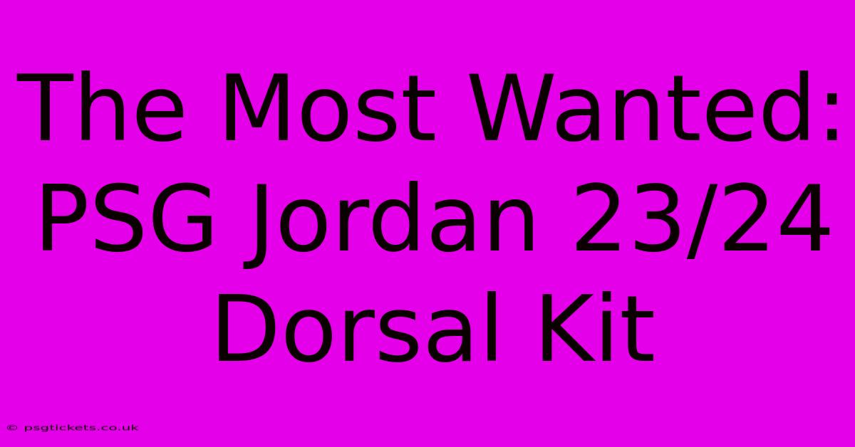 The Most Wanted: PSG Jordan 23/24 Dorsal Kit