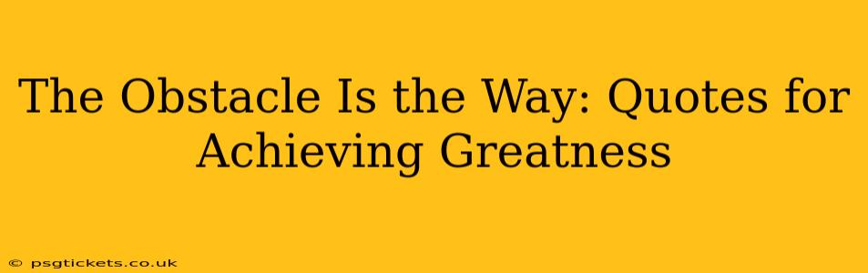 The Obstacle Is the Way: Quotes for Achieving Greatness