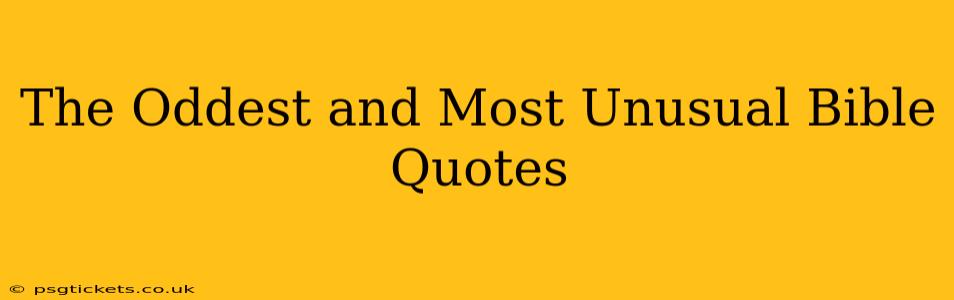 The Oddest and Most Unusual Bible Quotes