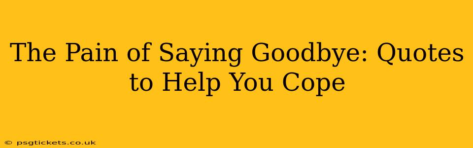 The Pain of Saying Goodbye: Quotes to Help You Cope