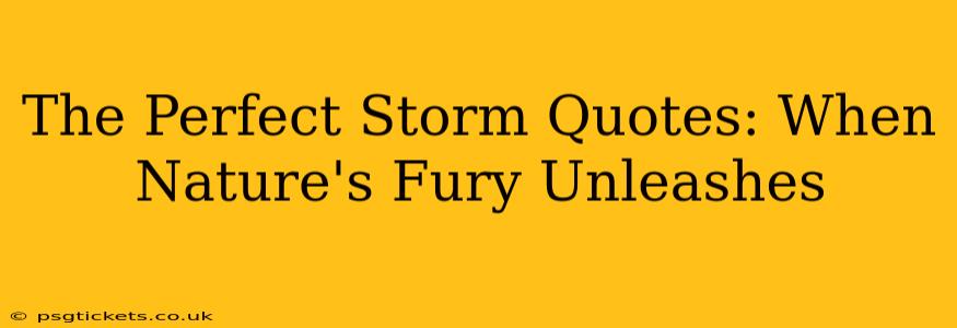 The Perfect Storm Quotes: When Nature's Fury Unleashes