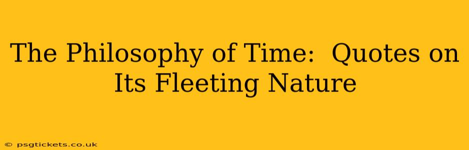The Philosophy of Time:  Quotes on Its Fleeting Nature
