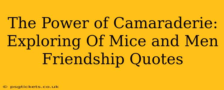 The Power of Camaraderie: Exploring Of Mice and Men Friendship Quotes