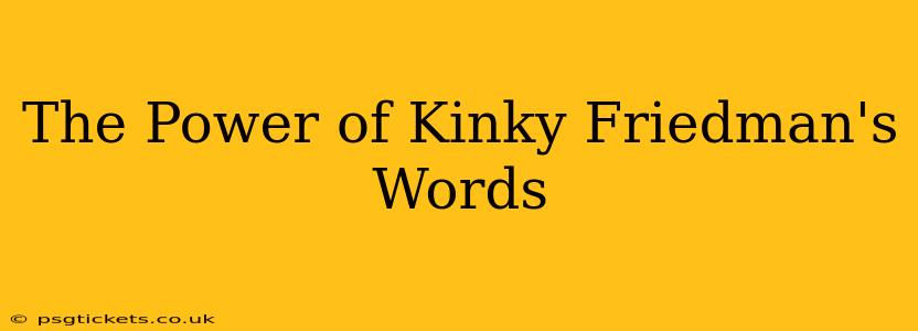 The Power of Kinky Friedman's Words