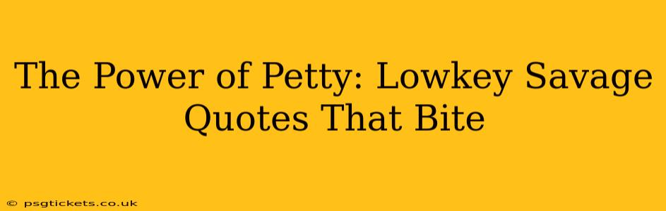 The Power of Petty: Lowkey Savage Quotes That Bite