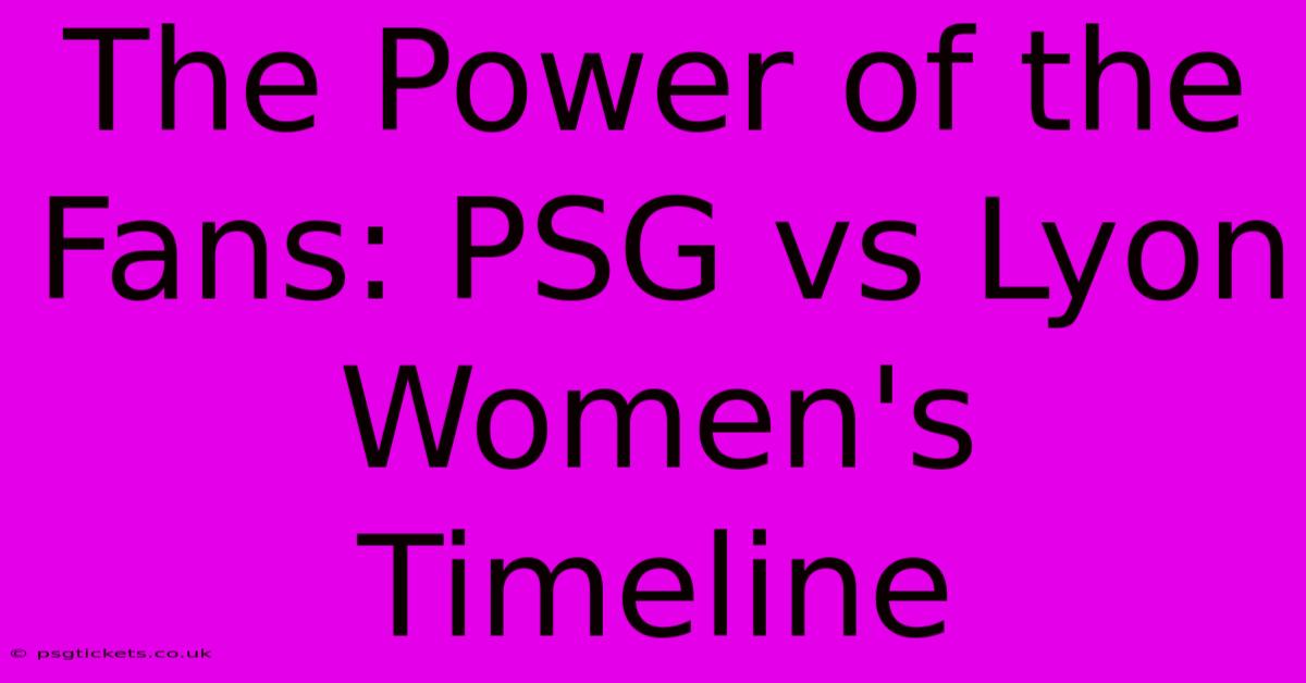 The Power Of The Fans: PSG Vs Lyon Women's Timeline