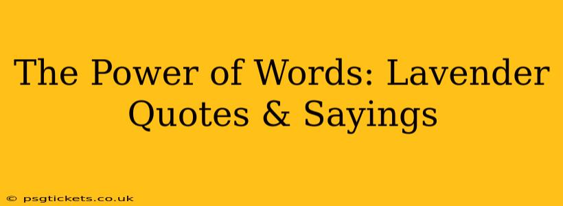 The Power of Words: Lavender Quotes & Sayings