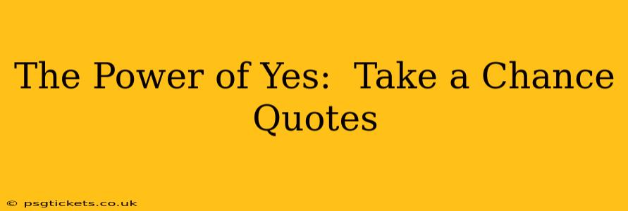 The Power of Yes:  Take a Chance Quotes