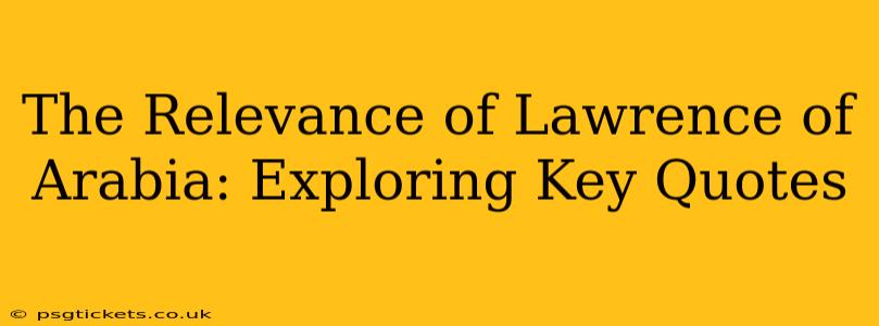The Relevance of Lawrence of Arabia: Exploring Key Quotes