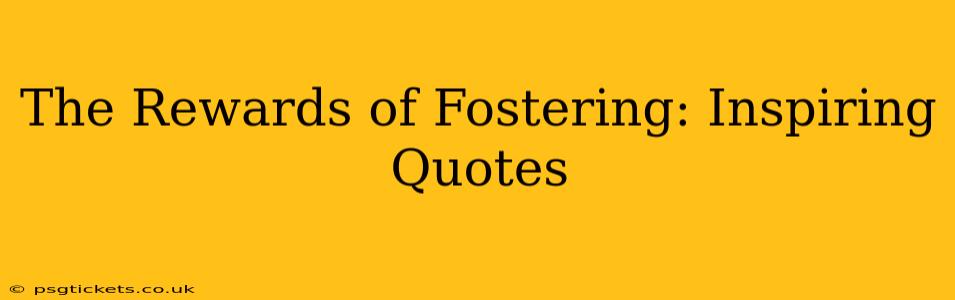 The Rewards of Fostering: Inspiring Quotes