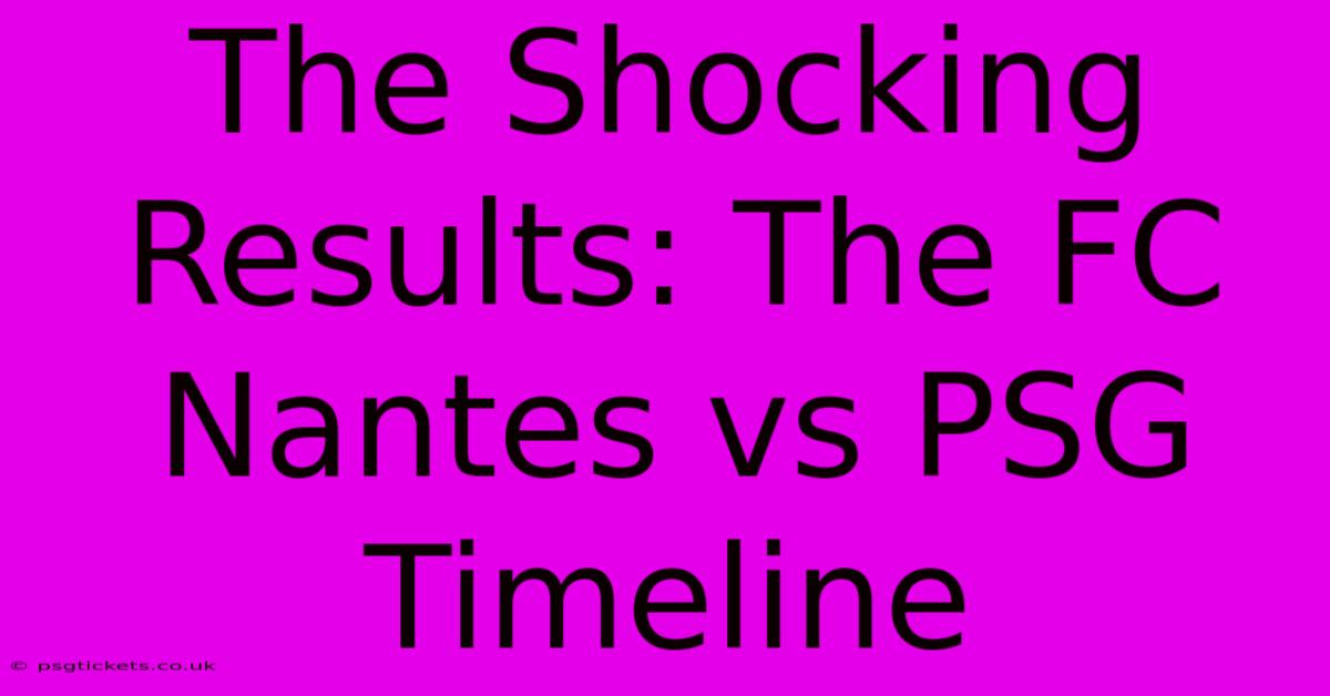 The Shocking Results: The FC Nantes Vs PSG Timeline