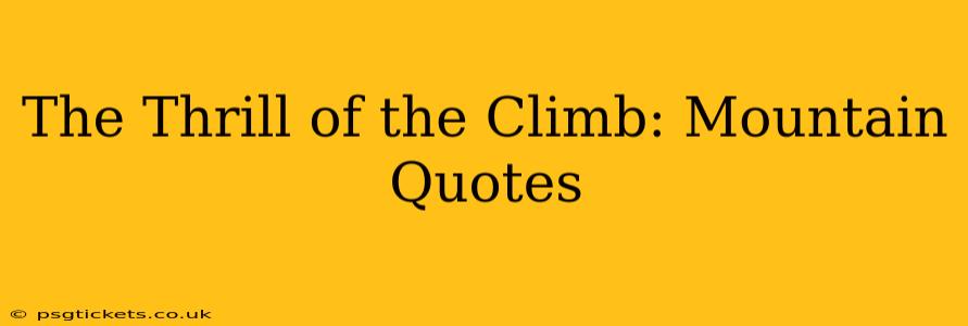 The Thrill of the Climb: Mountain Quotes