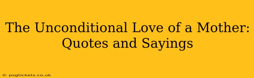 The Unconditional Love of a Mother: Quotes and Sayings