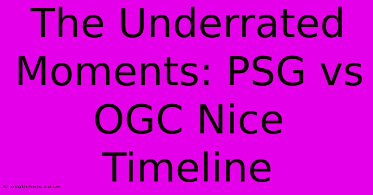 The Underrated Moments: PSG Vs OGC Nice Timeline