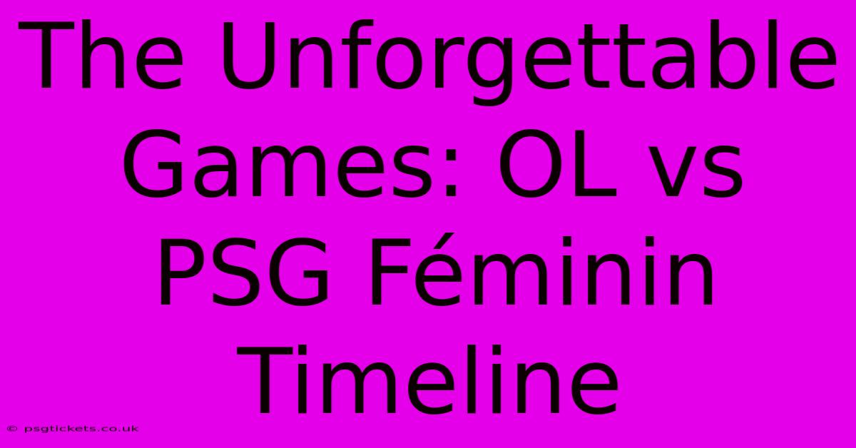 The Unforgettable Games: OL Vs PSG Féminin Timeline