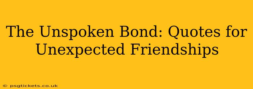 The Unspoken Bond: Quotes for Unexpected Friendships