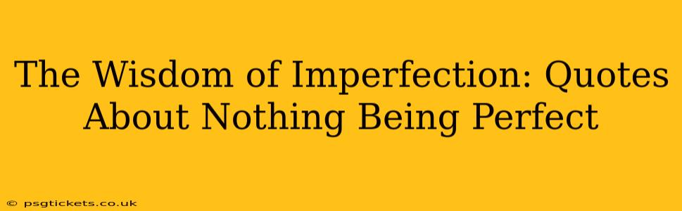 The Wisdom of Imperfection: Quotes About Nothing Being Perfect