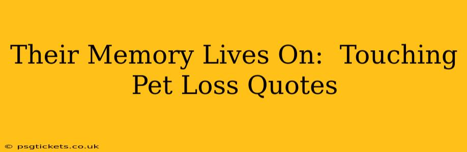 Their Memory Lives On:  Touching Pet Loss Quotes