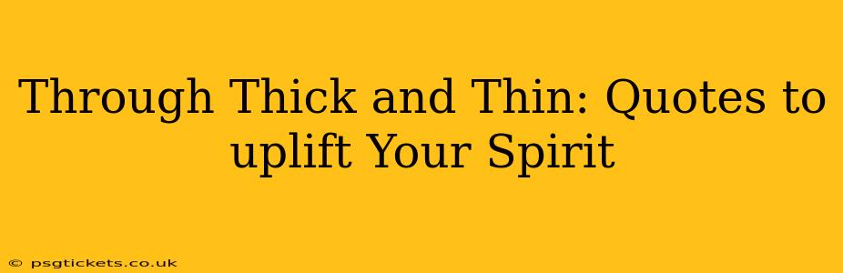 Through Thick and Thin: Quotes to uplift Your Spirit